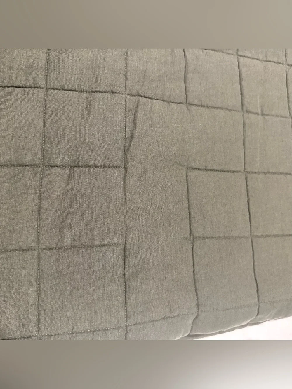 Brand New Quince European Linen Box Full/Queen MSRP $164 Dusty Olive